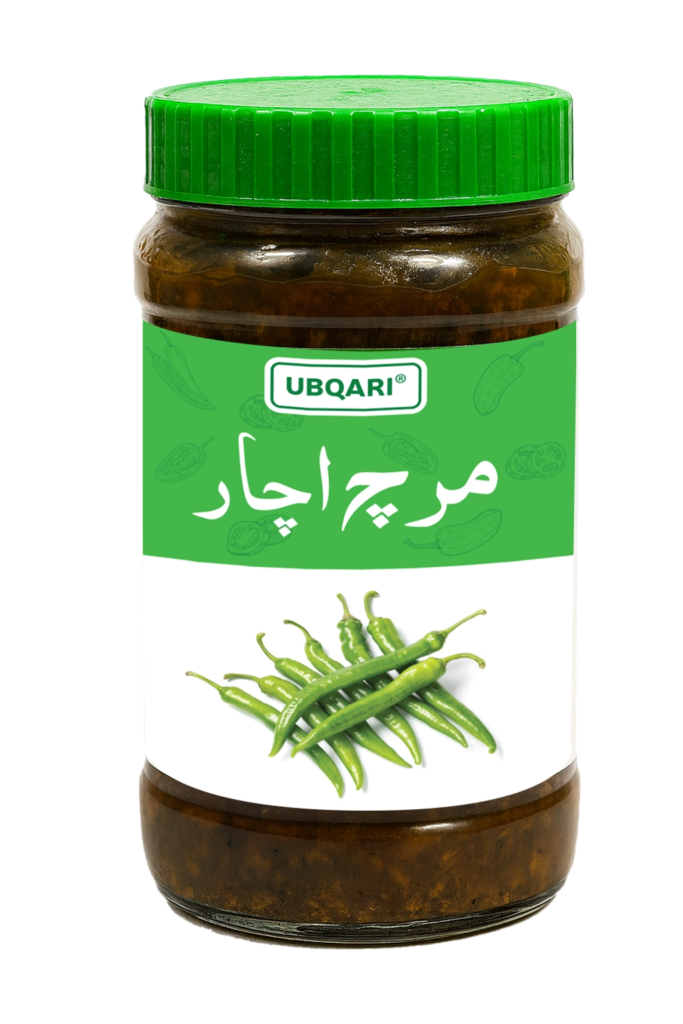 Ubqari Mirch Achar – 400 gm | Spicy Green Chili Pickle